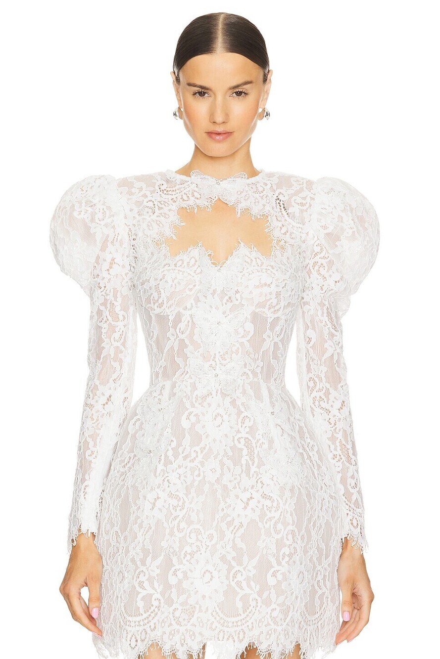 Bronx Banco Colette Blanc Lace Bolero in White wedding reception long sleeve